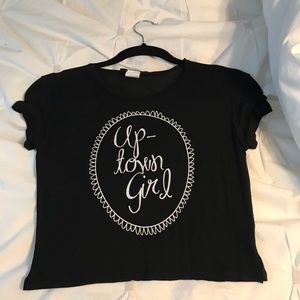 Uptown girl black crop top.